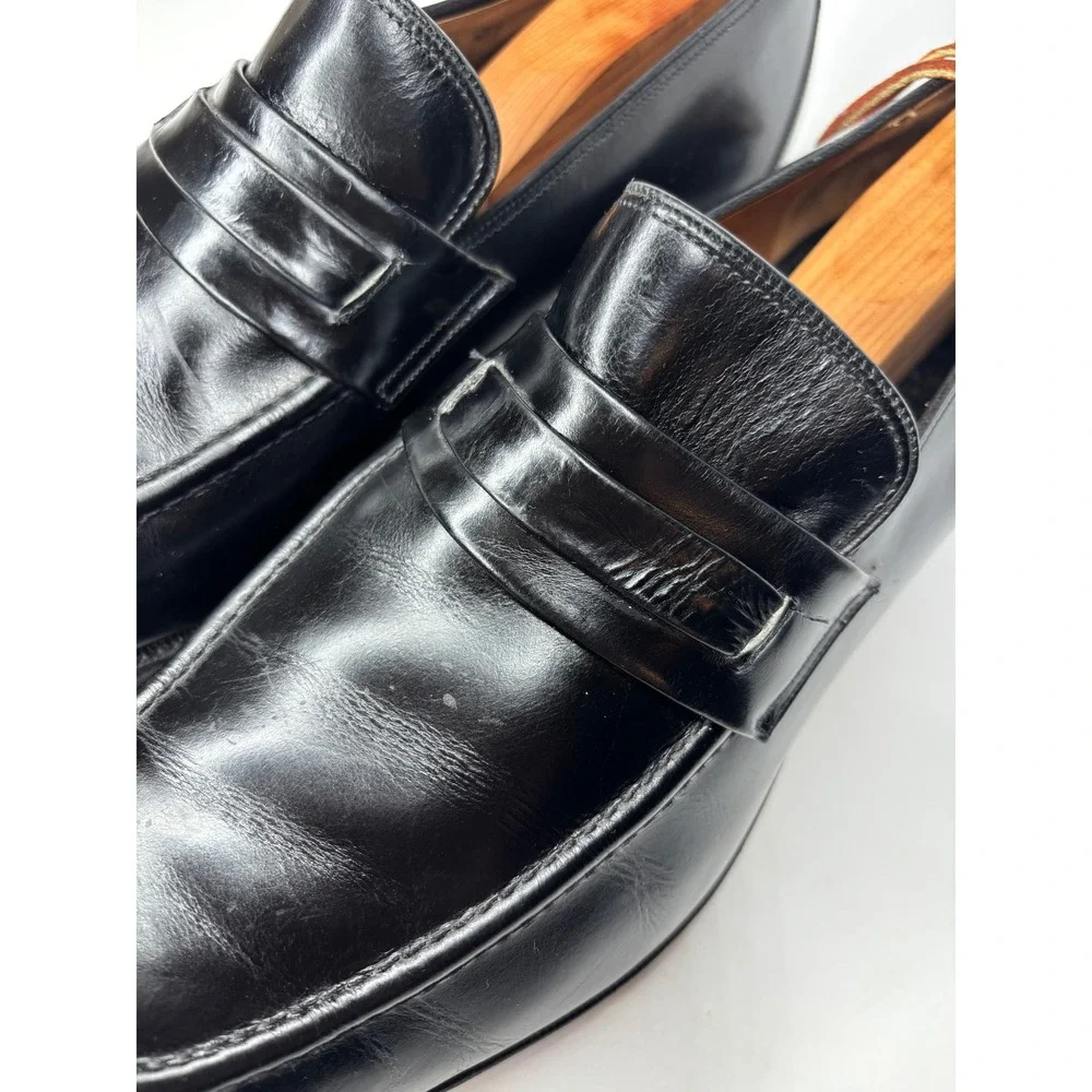 Vtg Church's Penny Loafers Men 10.5W UK 9.5H Black Custom Grade Leather England